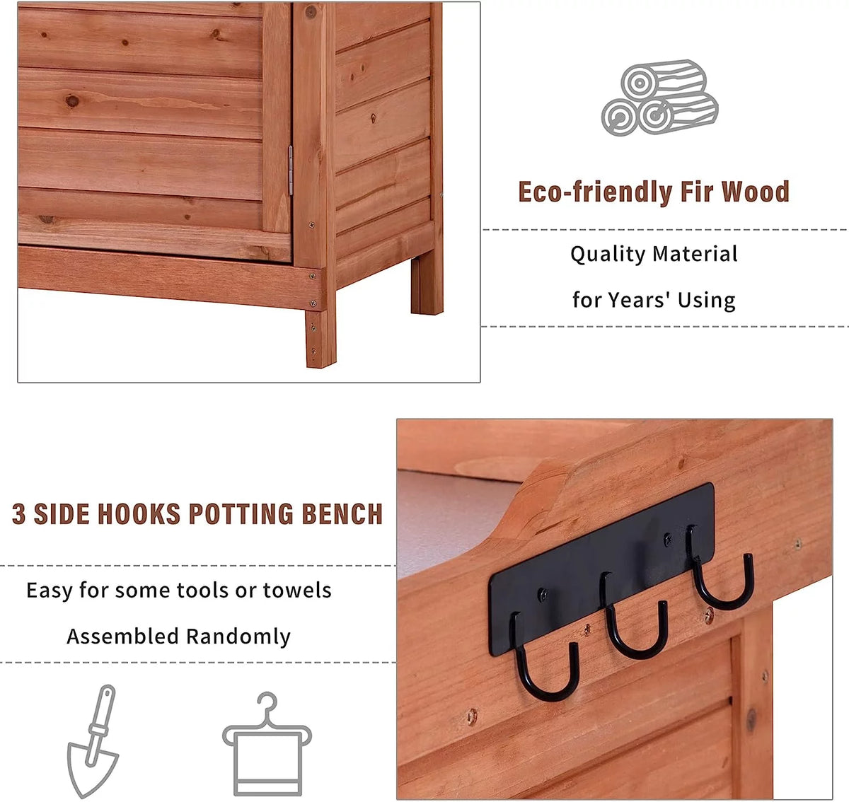 Waterproof Wooden Outdoor Storage Shed with Floor and Shelves B8156