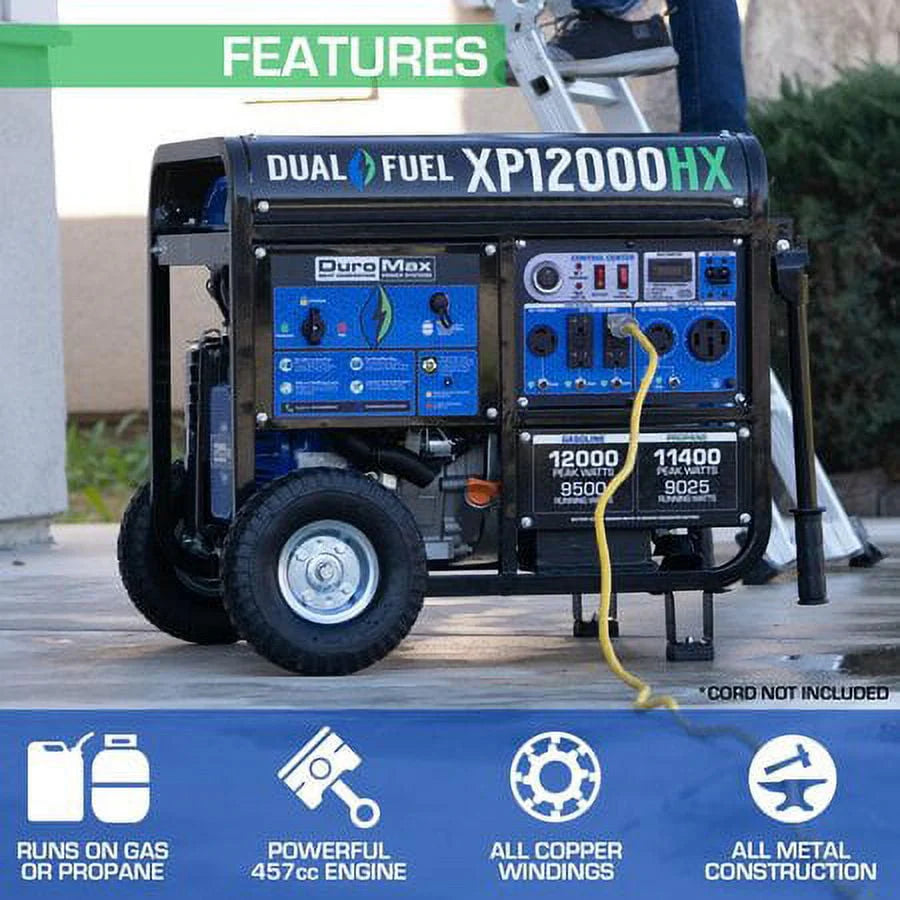 Portable Dual Fuel Generator with CO Alert 12,000 Watt P92980