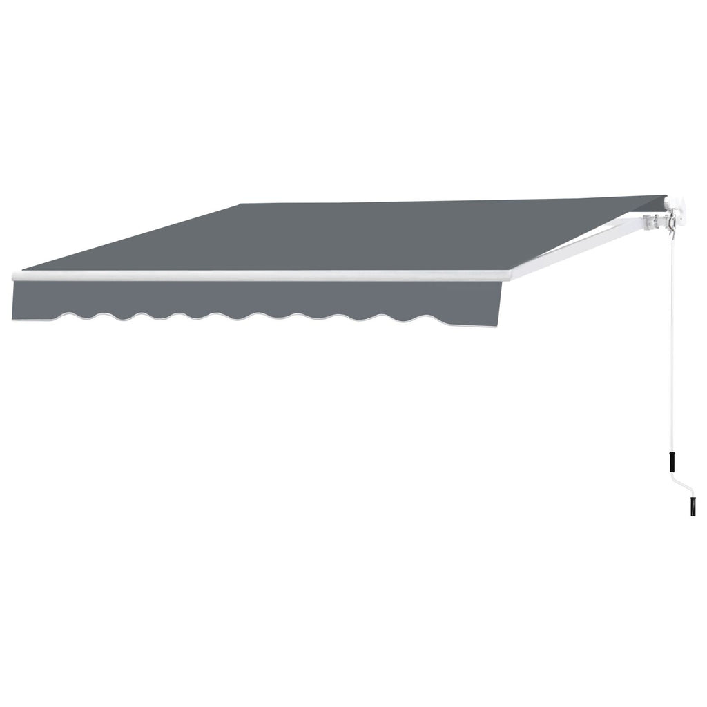 Beige Retractable Patio Awning Sun Shade Cover W708713
