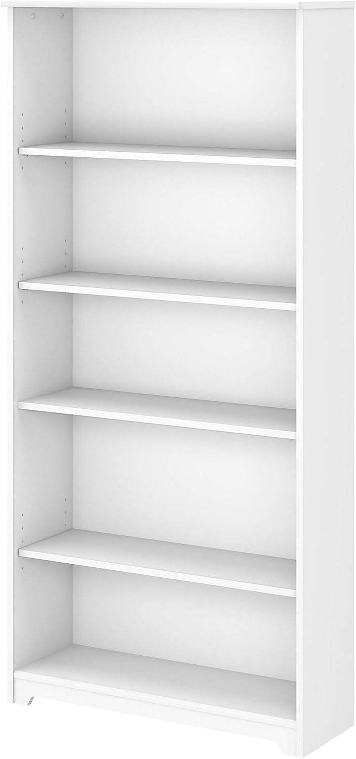 White 5 Shelf Bookcase J794