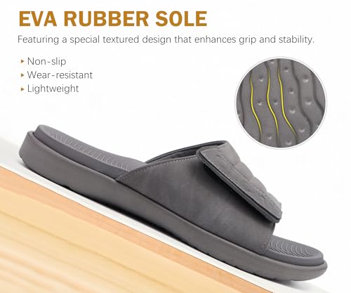 Mens Open Toe Athletic Sport Slides with Arch Support I34575