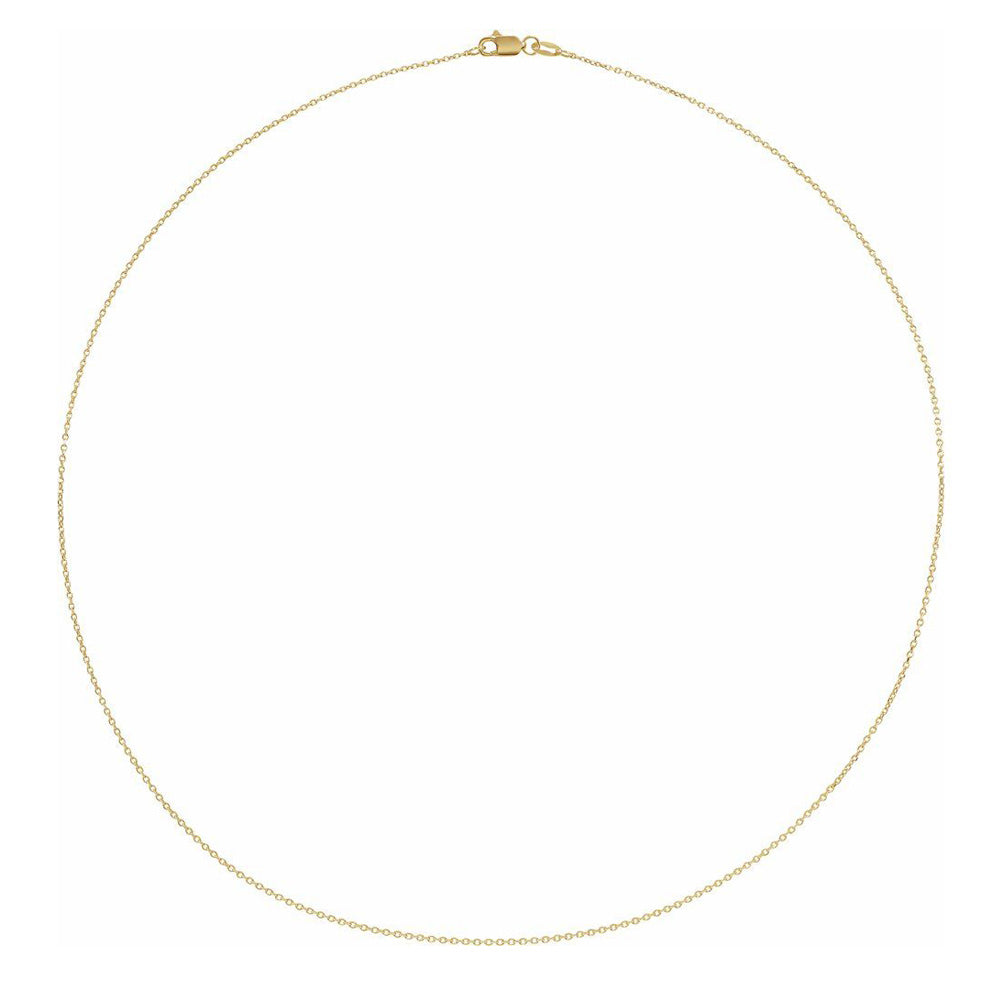 18K Yellow Gold Diamond-Cut Cable Chain Necklace, 20 Inch T1052