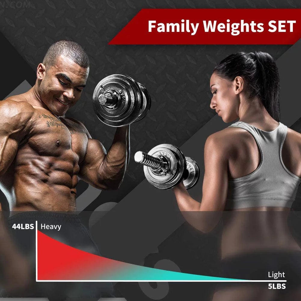 Adjustable Cast Iron Dumbbell Set with Carry Box G828