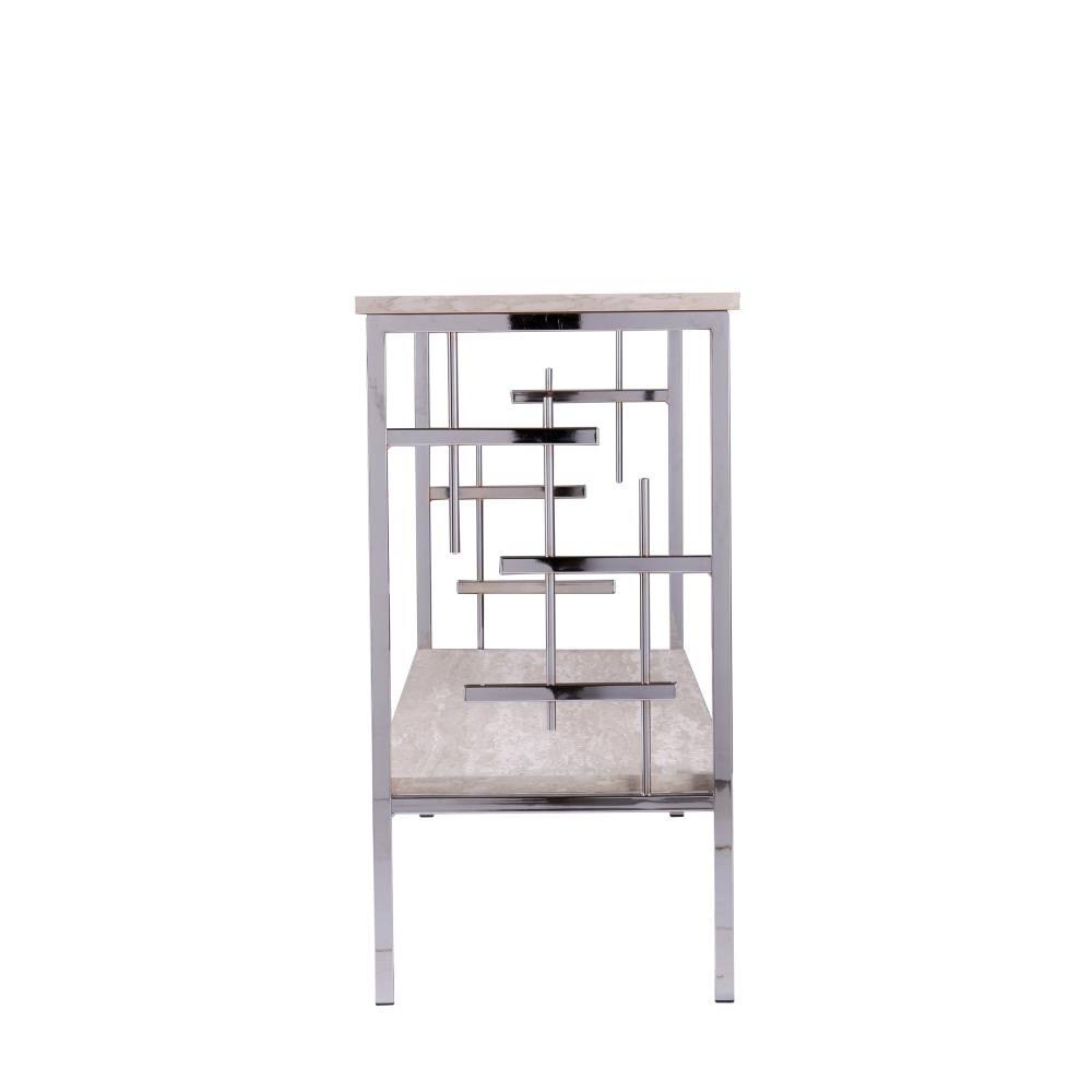 Faux Travertine Marble Console Table A90052