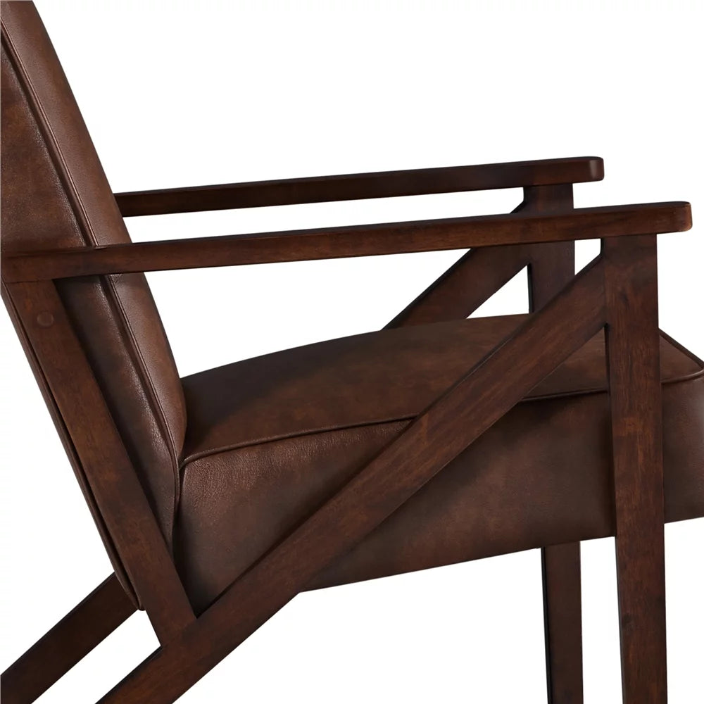 Dark Brown Faux Leather Armchair T75369