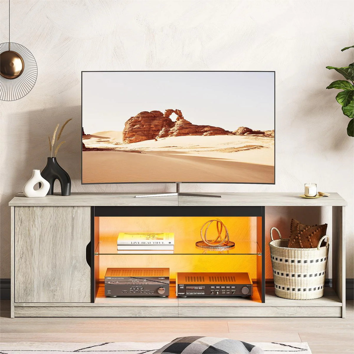 Black Marble TV Stand up to 65 inch V8561