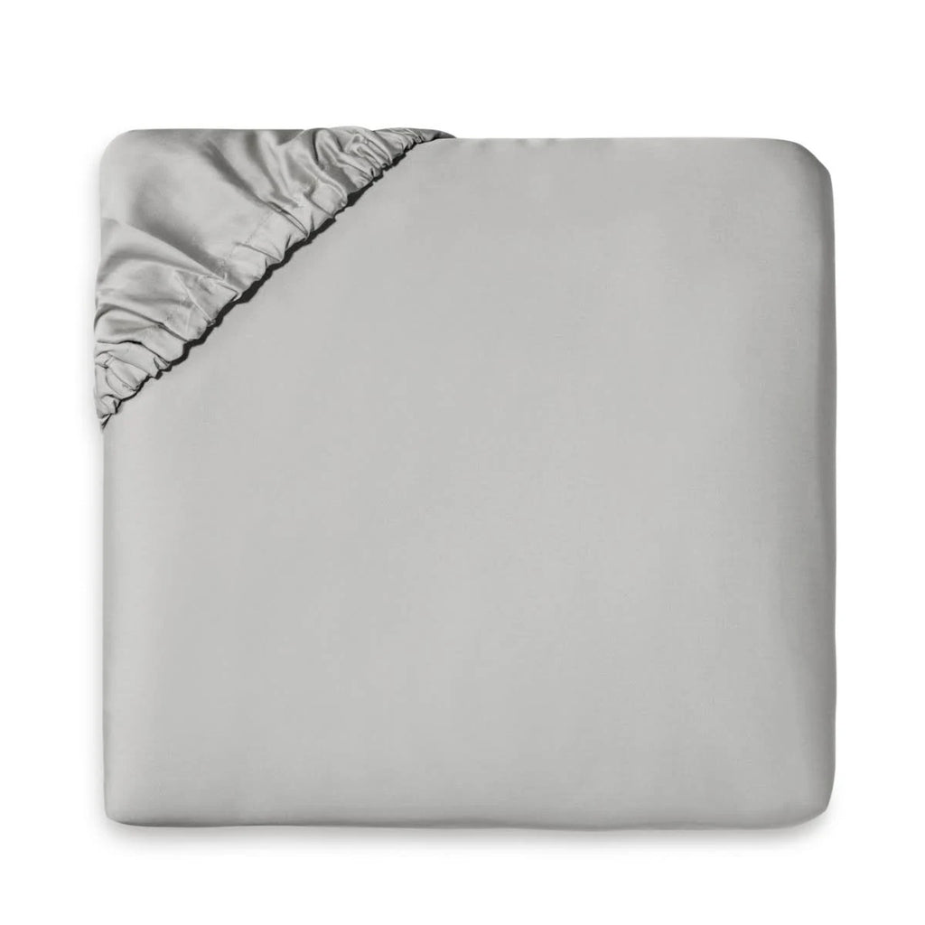 Grey Twin Cotton Fitted Sheet D377648
