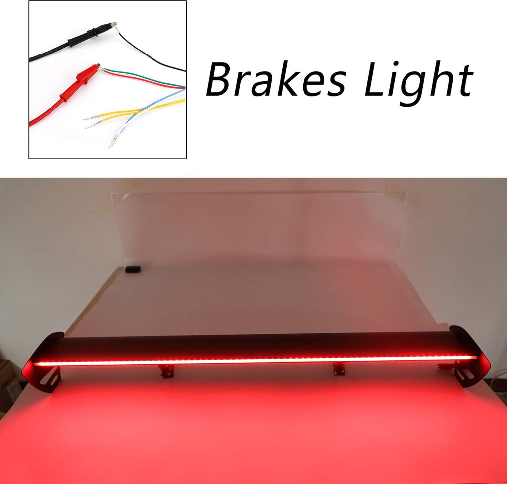 Adjustable Aluminum Rear Trunk Wing Spoiler with LED Light W9372