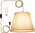 Plug in Pendant Light with Dimmable Switch and 15 ft Hemp Rope Cord T702