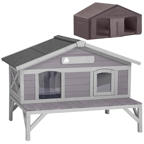 Large Weatherproof Cat House with Insulated Liner Z149