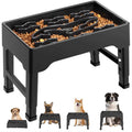9 Cups Raised Slow Feeder Dog Bowls with 4 Adjustable Heights L374