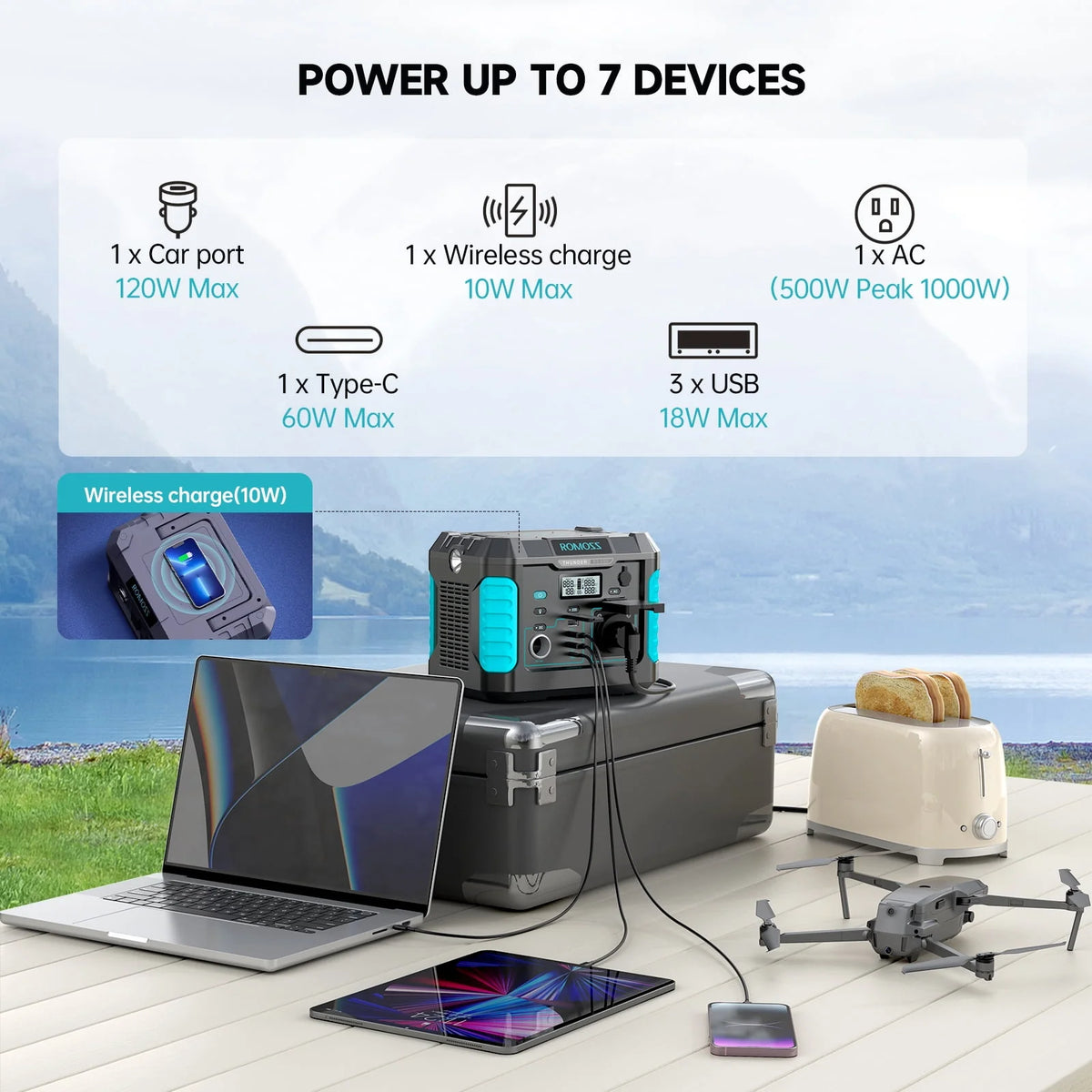 1000W 400Wh Solar Lithium Power Station N240624