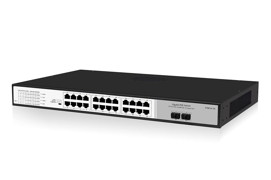 24 Port Gigabit PoE Switch with 2 SFP Uplink Ports, 300W Budget R390794