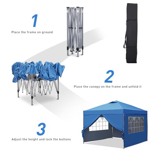 10x10ft Pop-up Canopy Tent with 4 Removable SideWalls G243