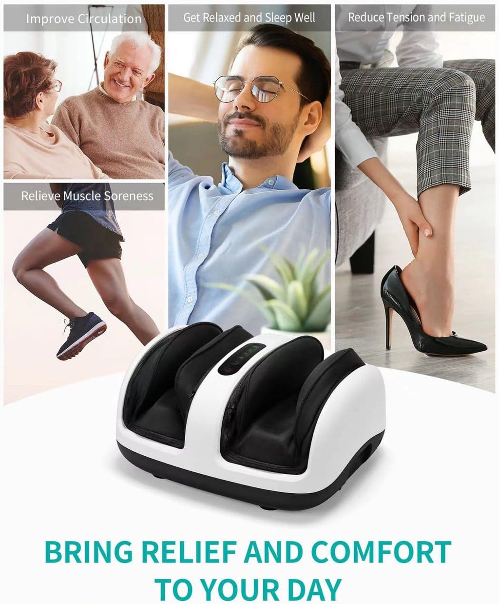 Shiatsu Foot and Calf Massager with Heat and Remote A187