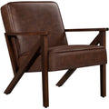Dark Brown Faux Leather Armchair T75369