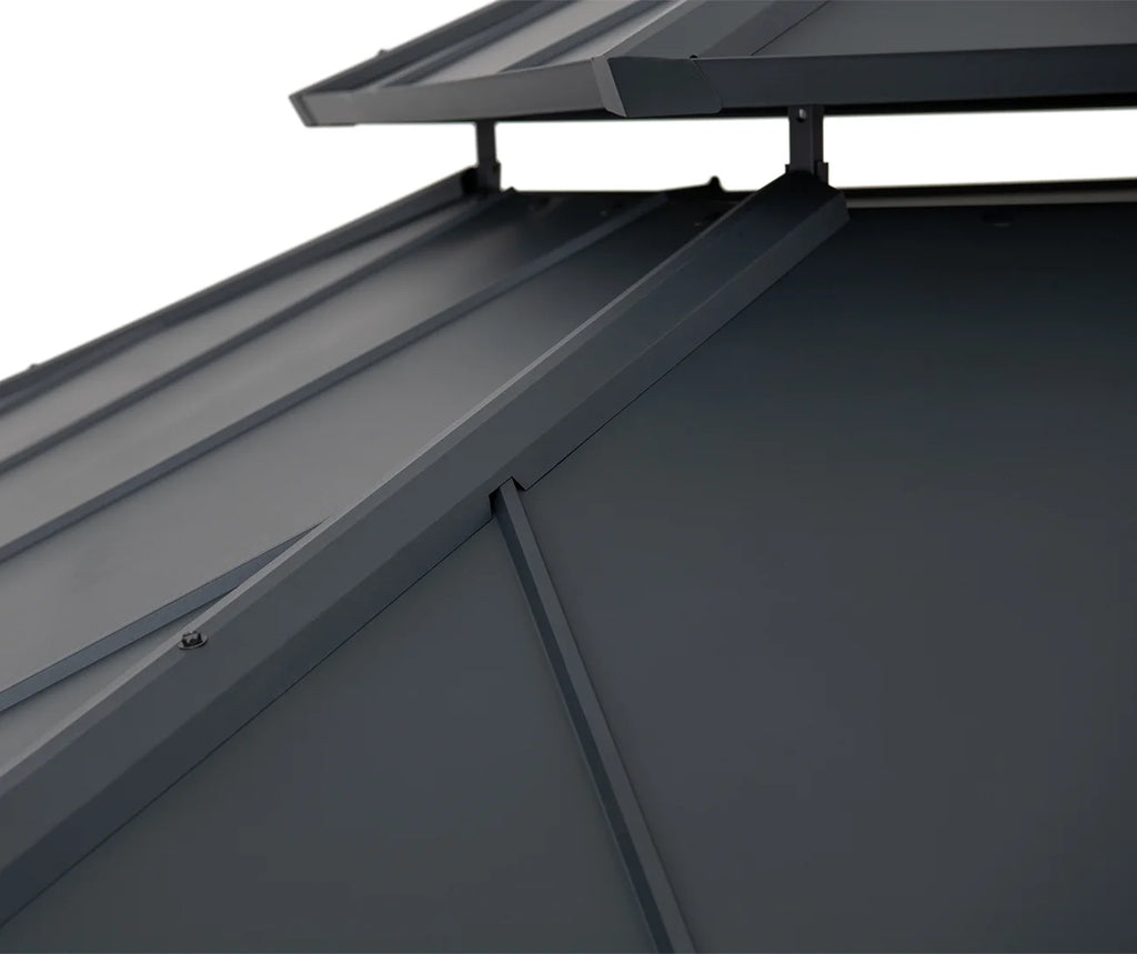 12x16 ft. Steel Hardtop Gazebo with 2-tier Metal Roof Q28148