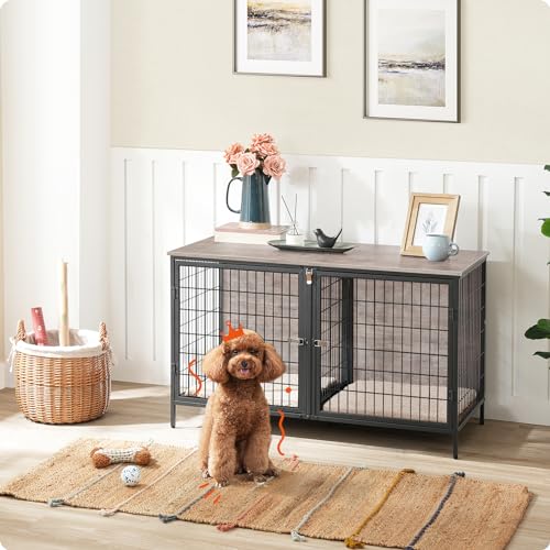 Rustic Brown Dog Crate Furniture with Removable Divider S983