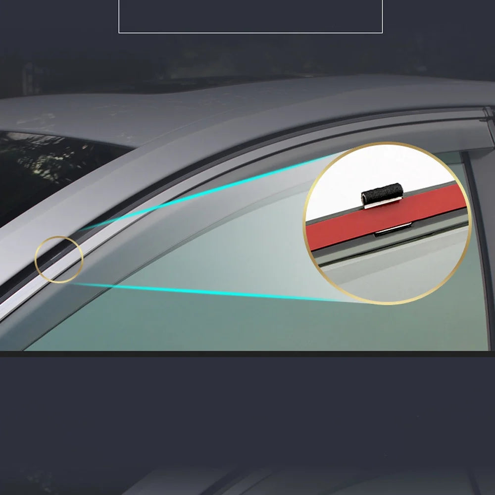 4Pcs Smoke Tinted Vent Window Visors With Chrome Trim P147745