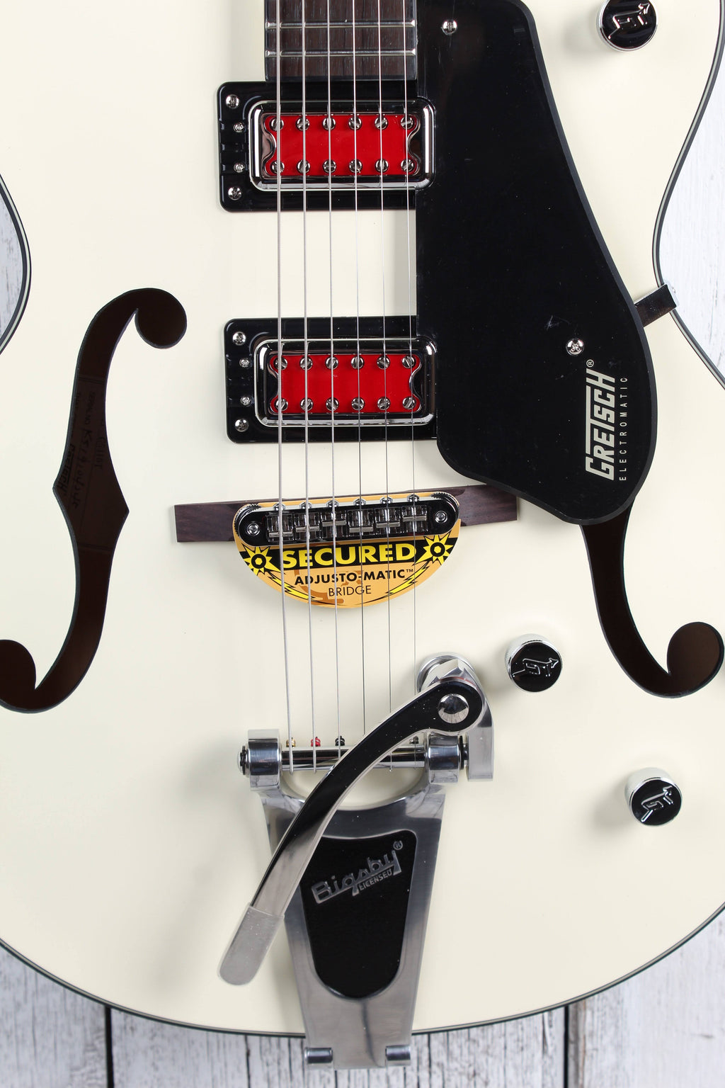 Matte Vintage White Hollow Body Electric Guitar U4432