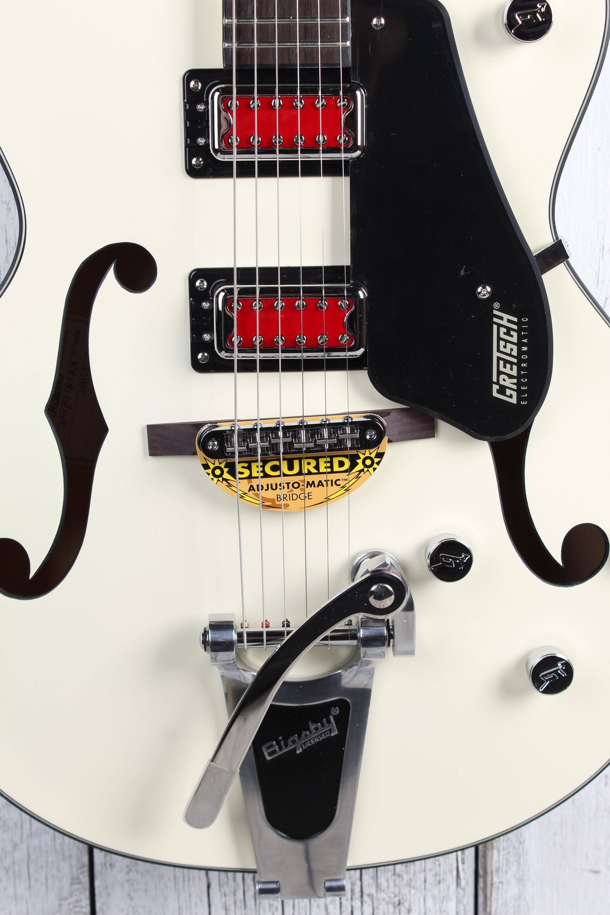 Matte Vintage White Hollow Body Electric Guitar U4432