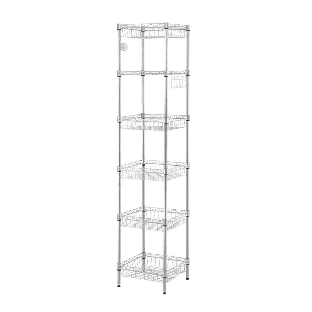 6 Tier Wire Storage Shelving Rack 265lbs Capacity I404159