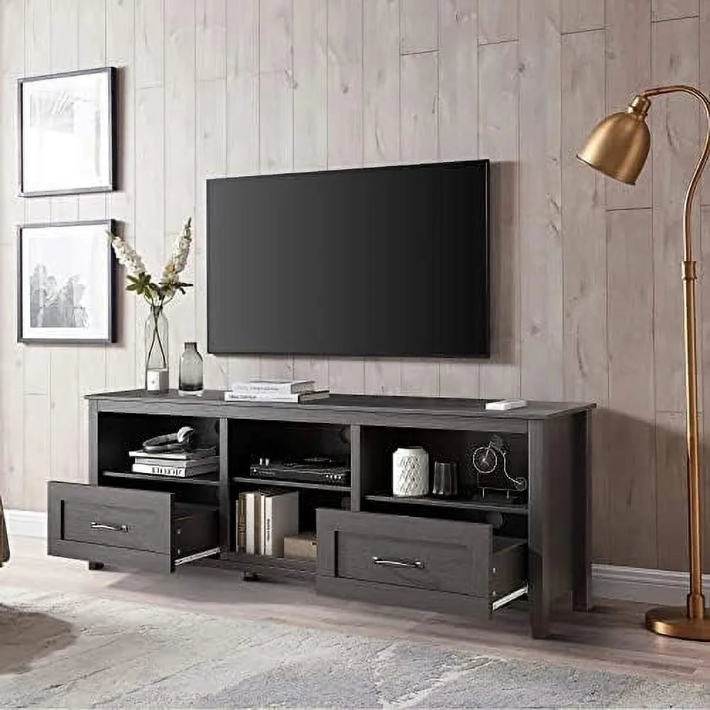 Black TV Stand with Drawers for up to 80" TV Y391