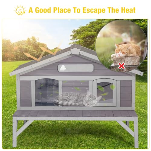 Large Weatherproof Cat House with Insulated Liner Z149