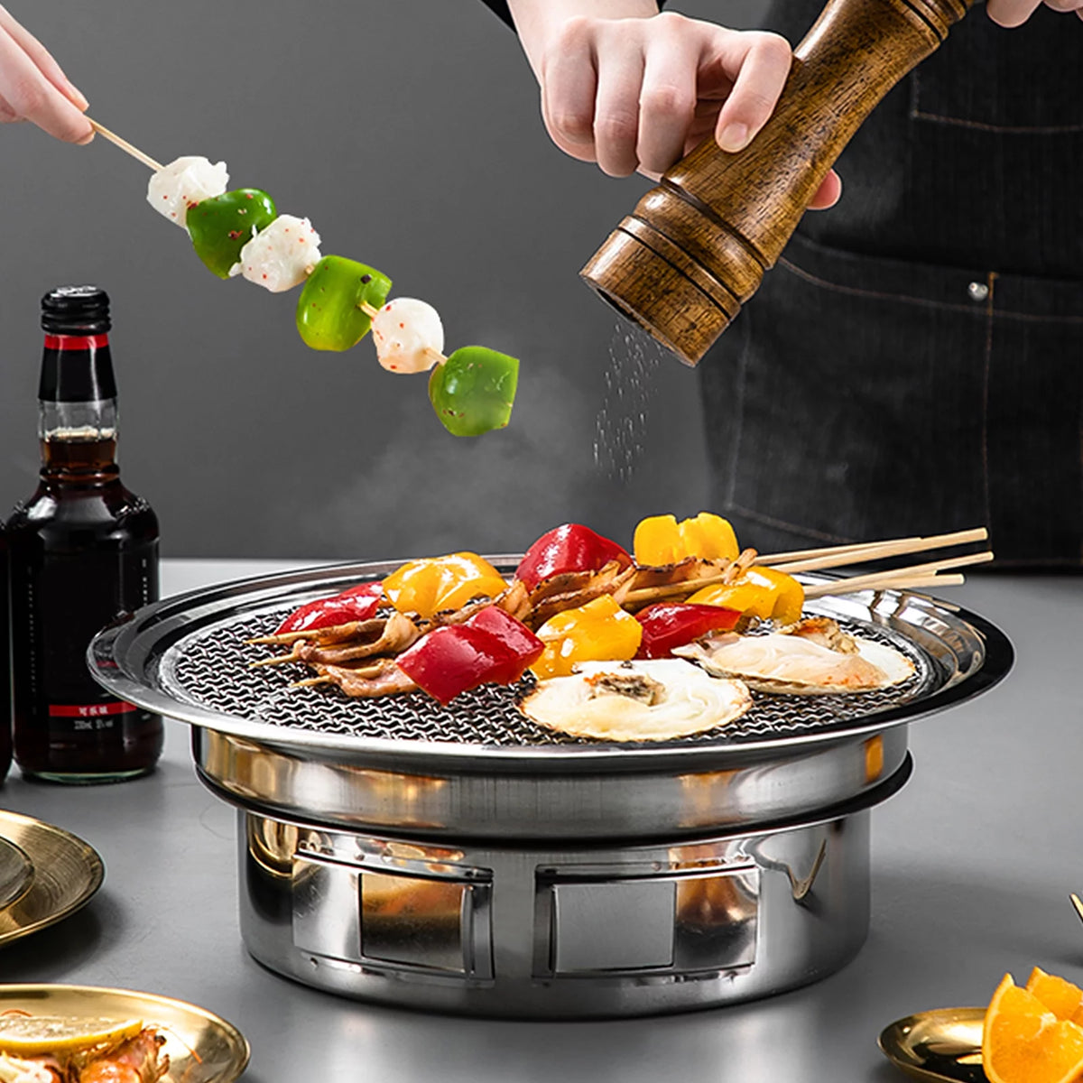 Charcoal Grill Non-stick Portable Stainless Steel BBQ Grill L81612