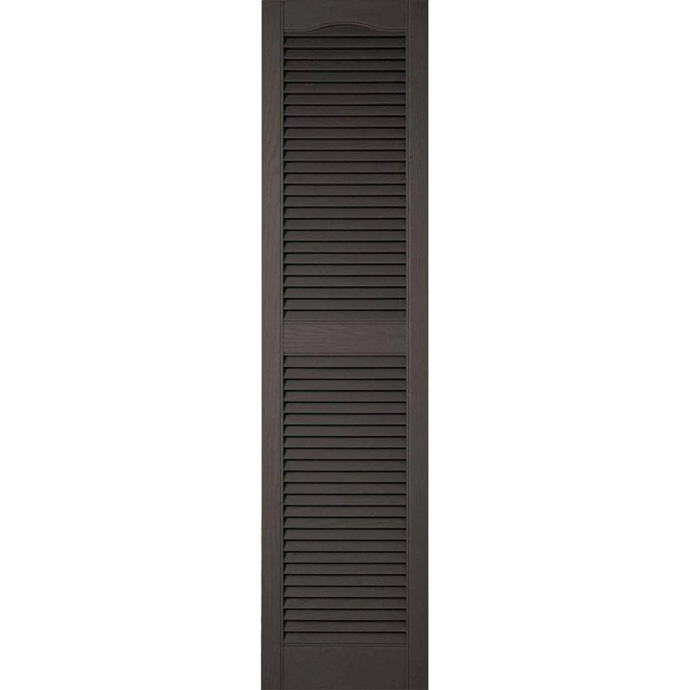 Custom Cathedral Top Center Mullion Open Louver Shutters with Shutter-Loks Per Pair E170