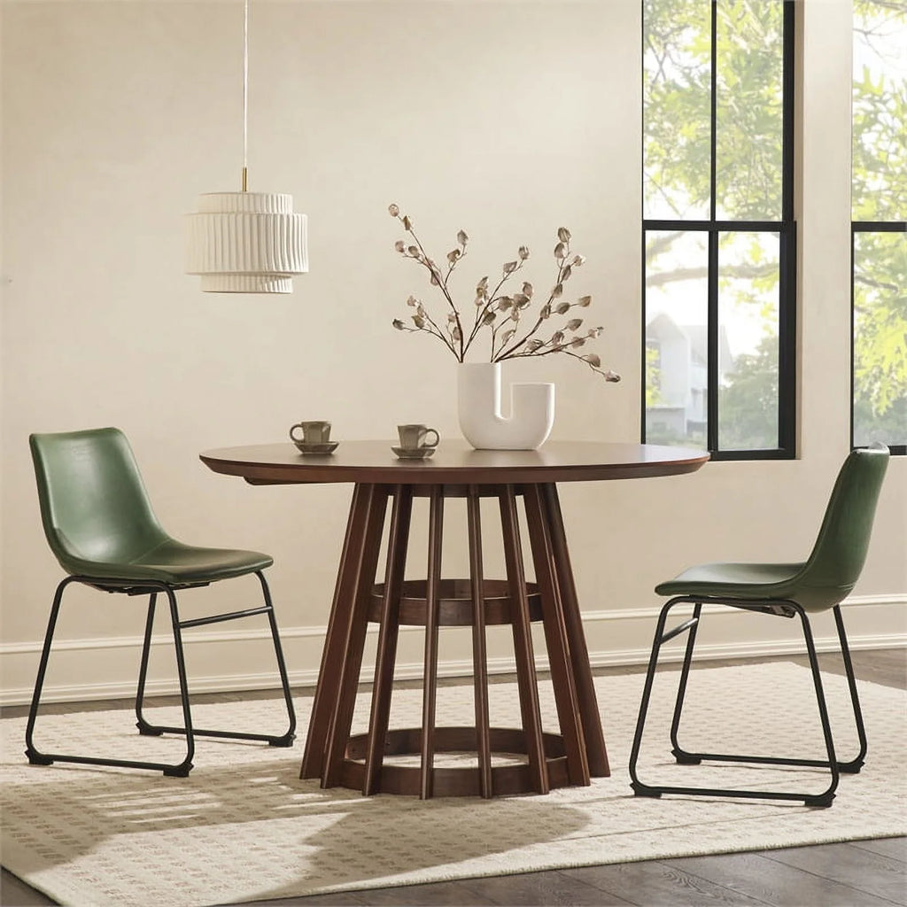 48" Mid-Century Round Wood Pedestal Dining Table H9676