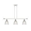 White and Polished Chrome 3 Light Island Light O780148