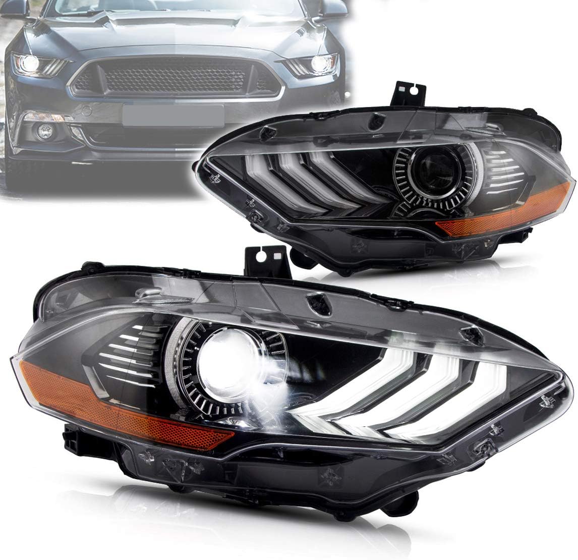 LED Dual Beam Projector Headlights with Sequential Turn Signal J78186