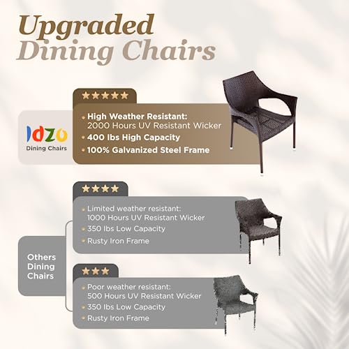 Outdoor Dining Chairs Set of 4 Stackable Wicker R1226