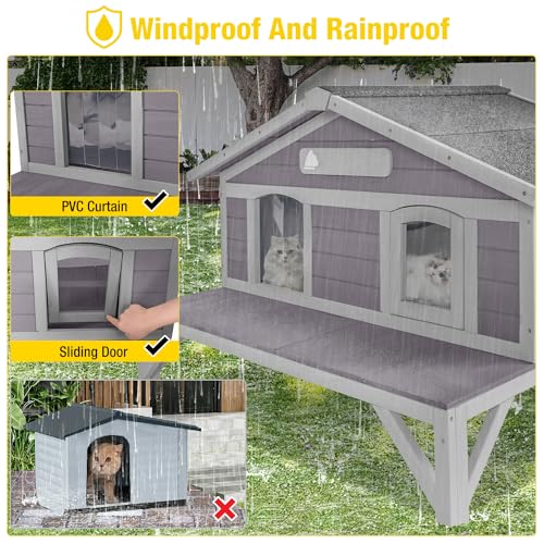 Large Weatherproof Cat House with Insulated Liner Z149