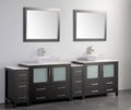 96 in. Double Sink Vanity Cabinet with Ceramic Vessel Sink & Mirror B22171