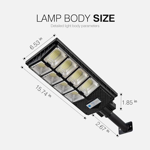 80000LM Dusk to Dawn Solar LED Flood Light with Motion Sensor and Remote Control S227