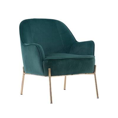 Brown Velvet Accent Chair with Gold Adjustable Legs X85723
