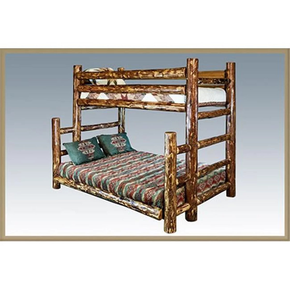 Brown Wood Twin over Full Bunk Bed V280169