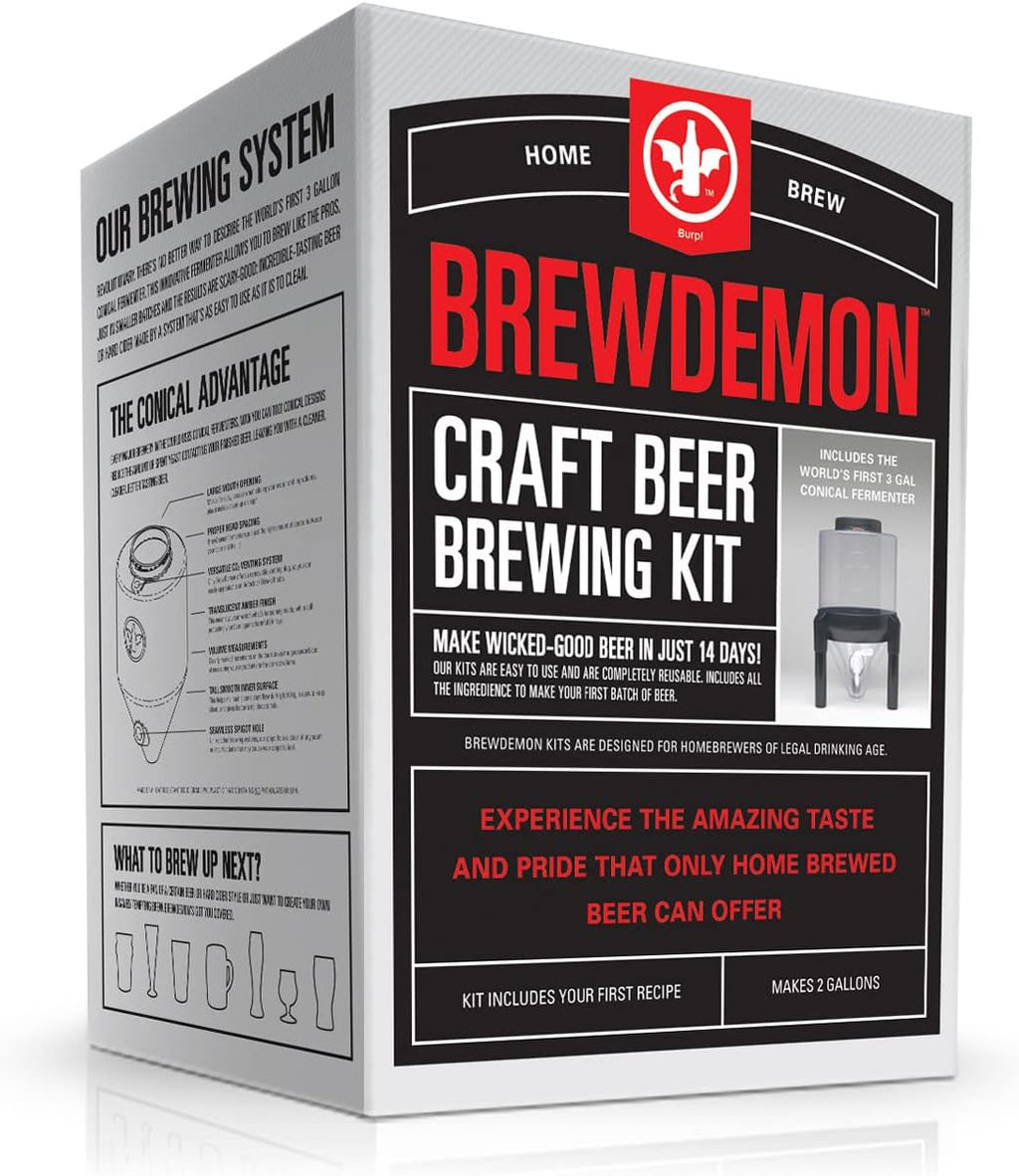 Craft Beer Brewing Kit with Bottles and Conical Fermenter D363
