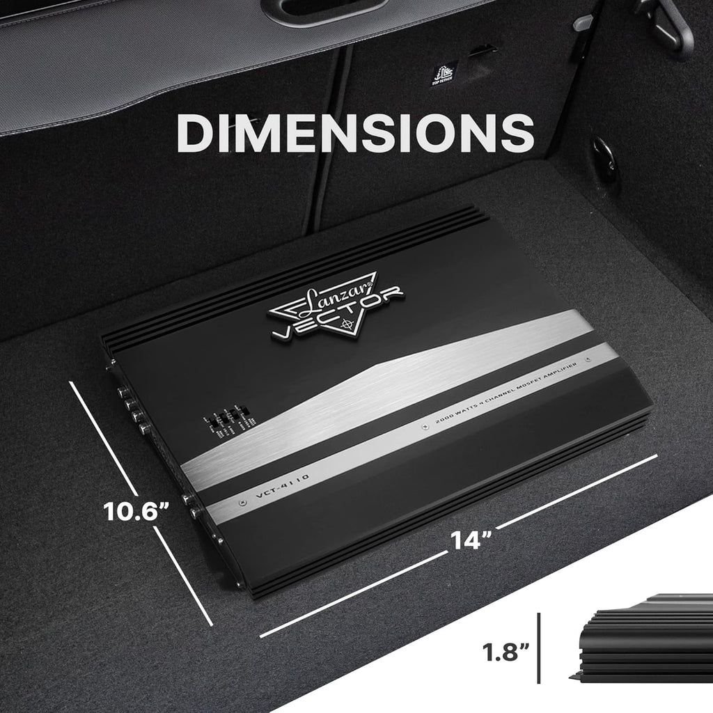 4 Channel 2000 Watt Bridgeable MOSFET Car Audio Amplifier W7838