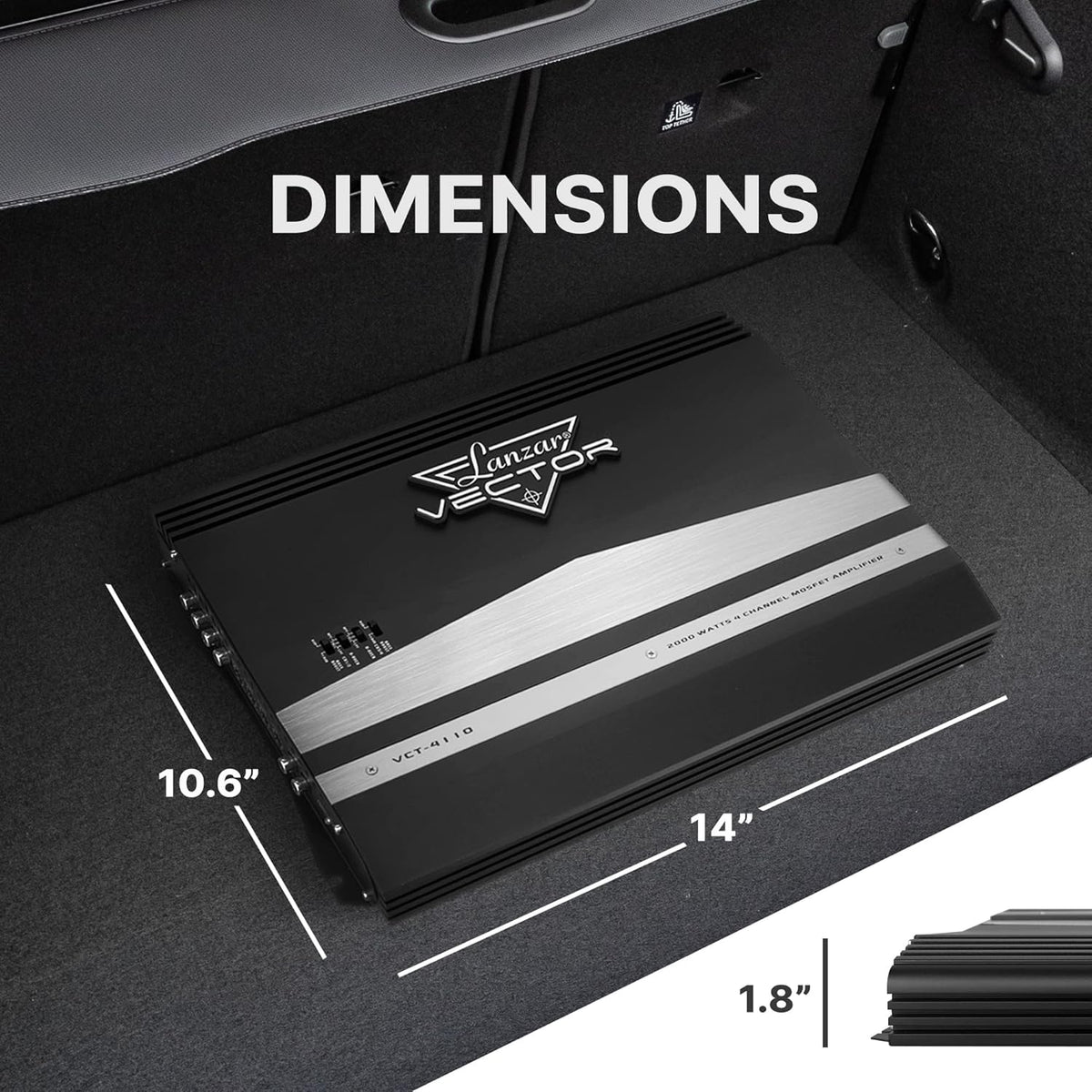 4 Channel 2000 Watt Bridgeable MOSFET Car Audio Amplifier W7838