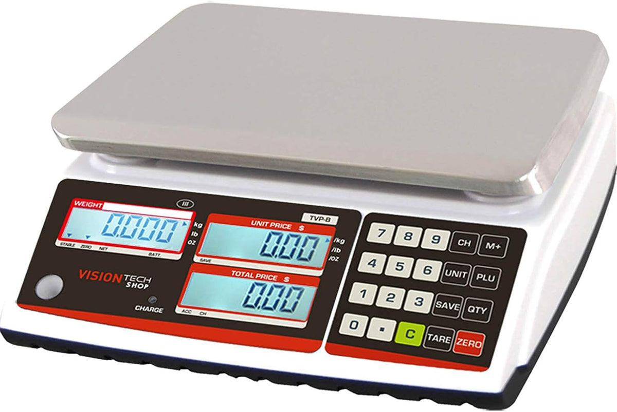 Price Computing Scale with Pole Display, 60lb Capacity, 0.01lb Readability A6685