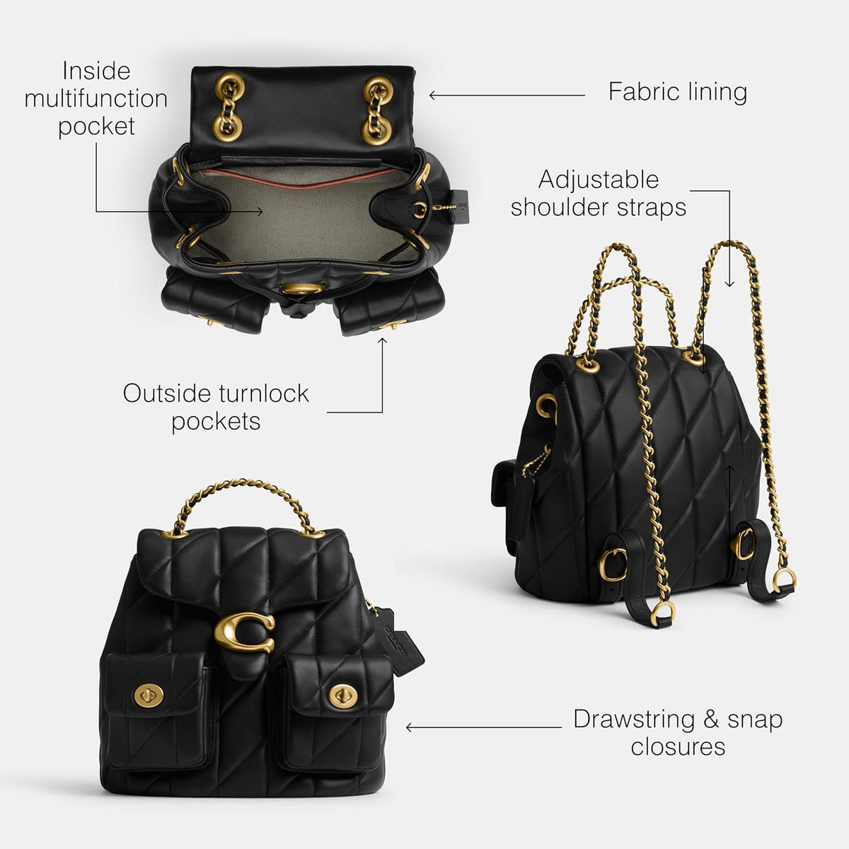Black Large Backpack Y3179
