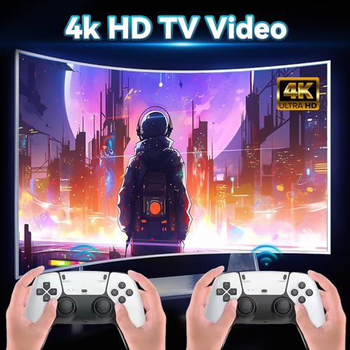 Retro Game Console with 40000+ Games, 4K HDMI, Dual 2.4Ghz Wireless Controllers (128G) U748