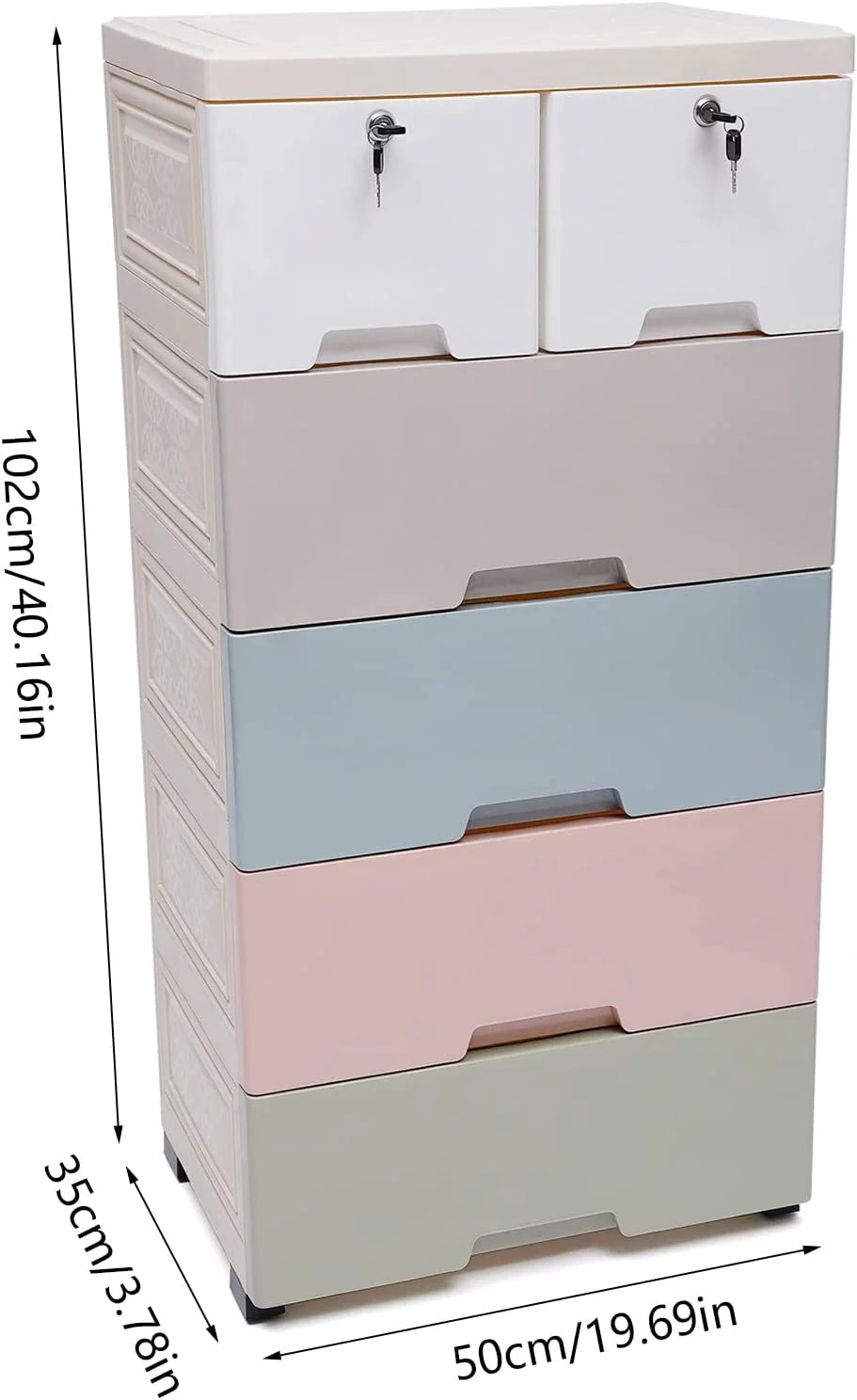 Plastic 6 Drawers Tall Dresser B58548