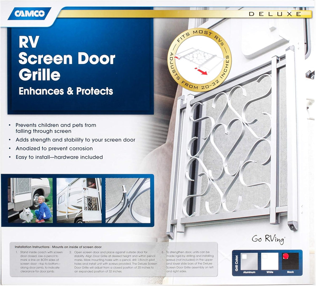 Aluminum Screen Door Grille Pack of 2 Q9209
