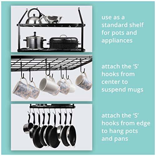 Heavy Duty Wall Mounted Pot and Pan Rack Organizer U930139