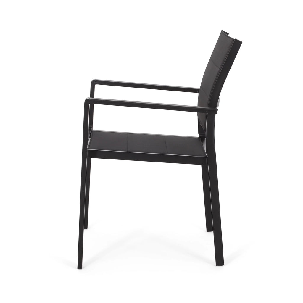 7 Piece Mesh and Acacia Wood Dining Set D58393