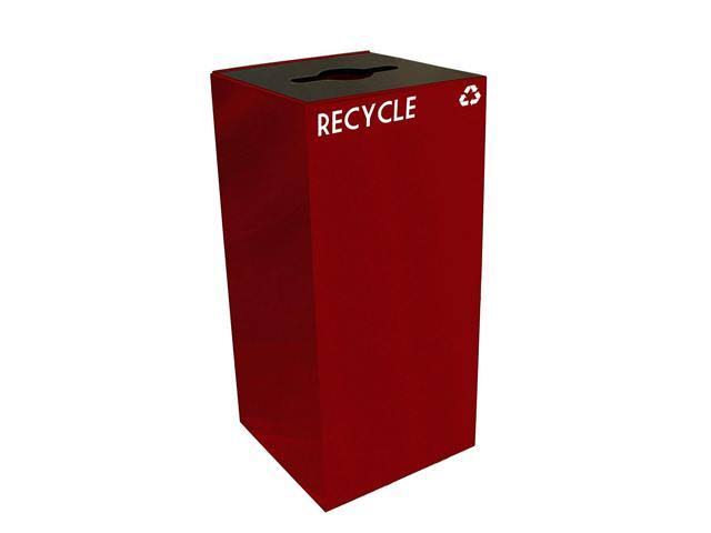 Scarlet Steel Recycling Receptacle, 32 gal, Set of 3 F856103
